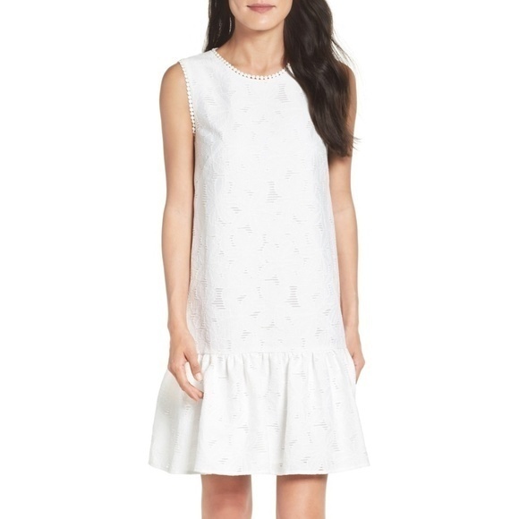 New Maggy London‎ Lace Ruffle Hem Summer Dress Midi - Picture 1 of 8
